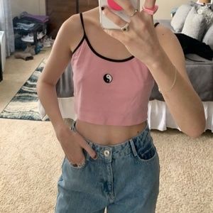 URBAN OUTFITTERS YING YANG PINK CONTRAST STITCH